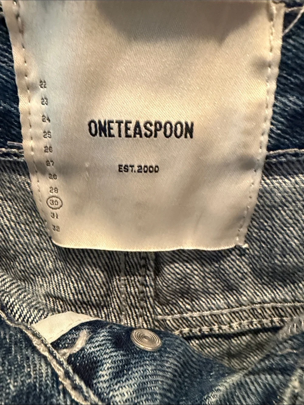 One Teaspoon Light Blue Distressed Denim Shorts